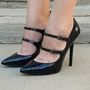 Michael Kors  patent double strap mary jane heels